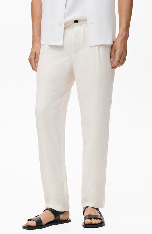 Mango Pleated Straight Fit Pants In Neutral
