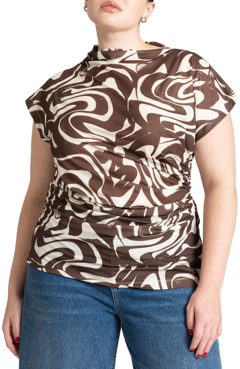 ELOQUII Cowl Neck Top, Main, color,