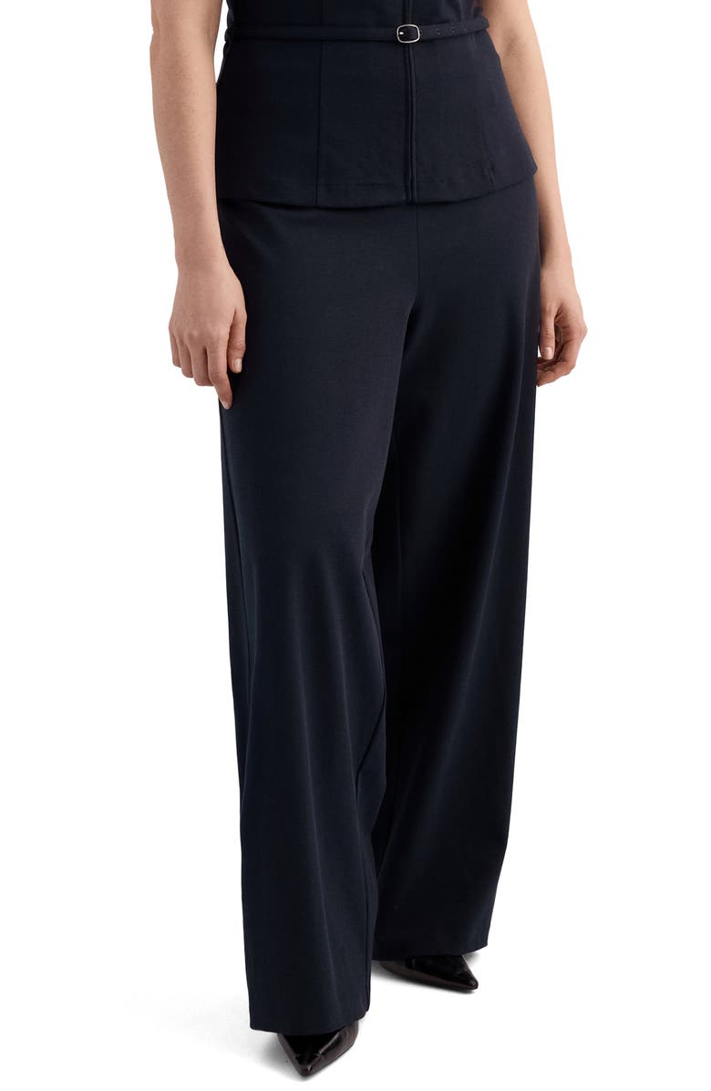 MANGO Straight Leg Pants, Alternate, color, Navy