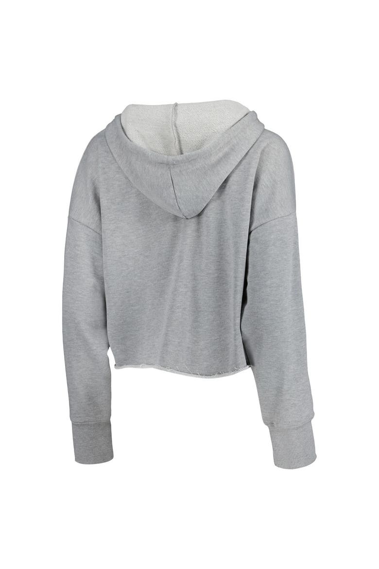 Women's ZooZatz Heather Gray Clemson Tigers Core University Cropped French Terry Pullover Hoodie, Alternate, color, Heather Gray