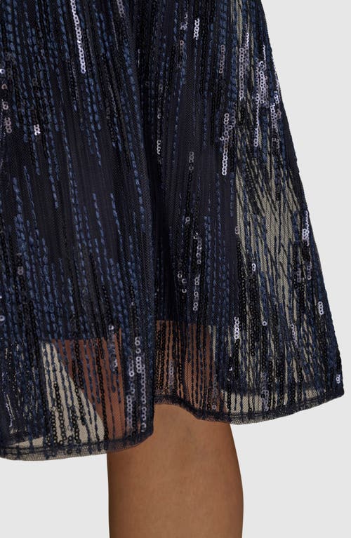 Shop Donna Karan New York Sequin A-line Skirt In Nightfall