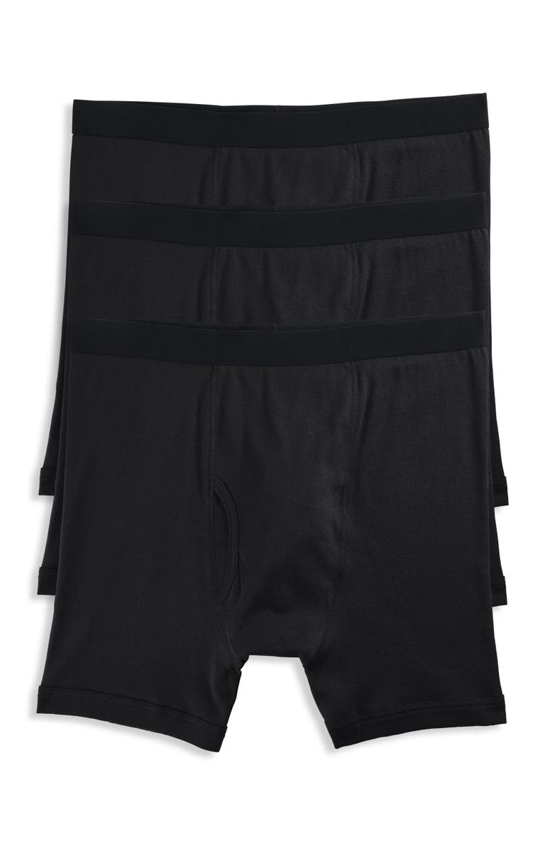 Harbor Bay by DXL 3-pk Boxer Briefs, Main, color, Black