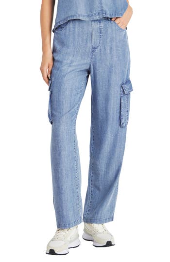 Splendid Aven Indigo Straight-leg Cargo Pants In Indigo