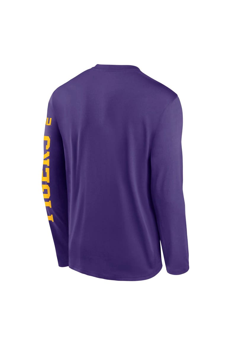 Men's Nike  Purple LSU Tigers Primetime Logo Sleeve Legend Dri-FIT Long Sleeve T-Shirt, Alternate, color, Purple