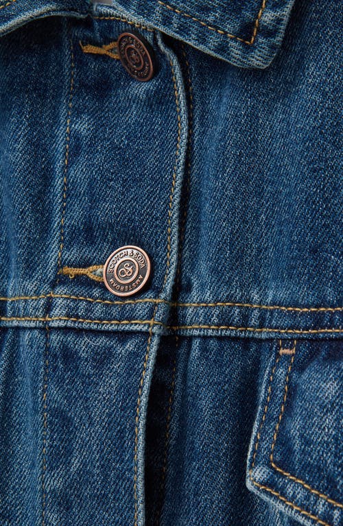 Scotch & Soda Oversized Crop Denim Jacket In Blue