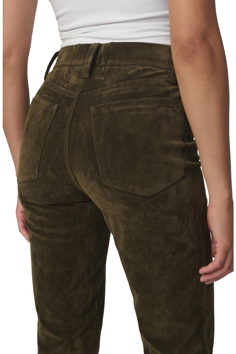 The Margot High Waist Slim Faux Suede Jeans, Alternate, color, OLIVE