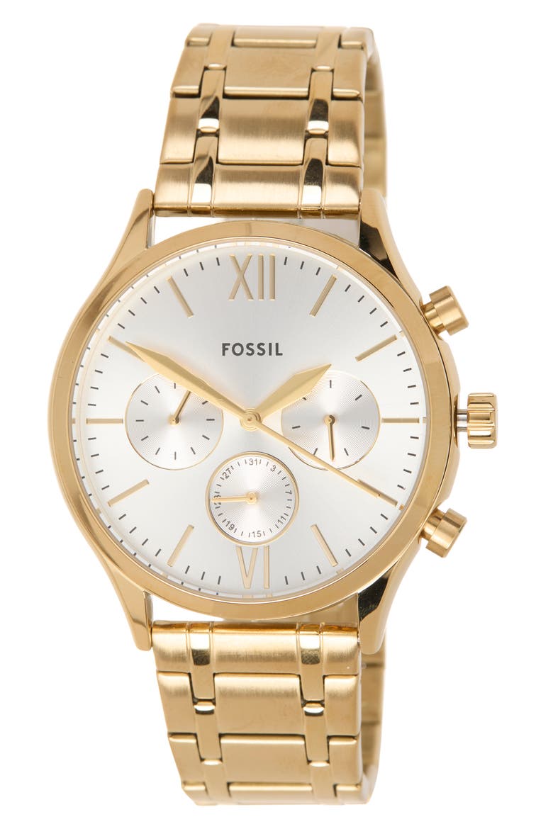 Fenmore Multifuction Bracelet Watch, 44mm, Main, color, GOLD