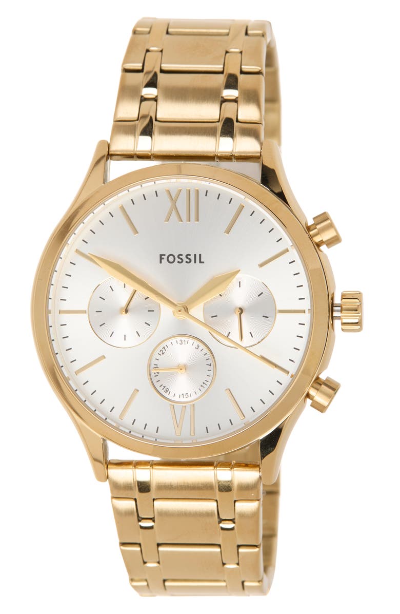 Fossil Fenmore Multifuction Bracelet Watch, 44mm, Main, color, Gold