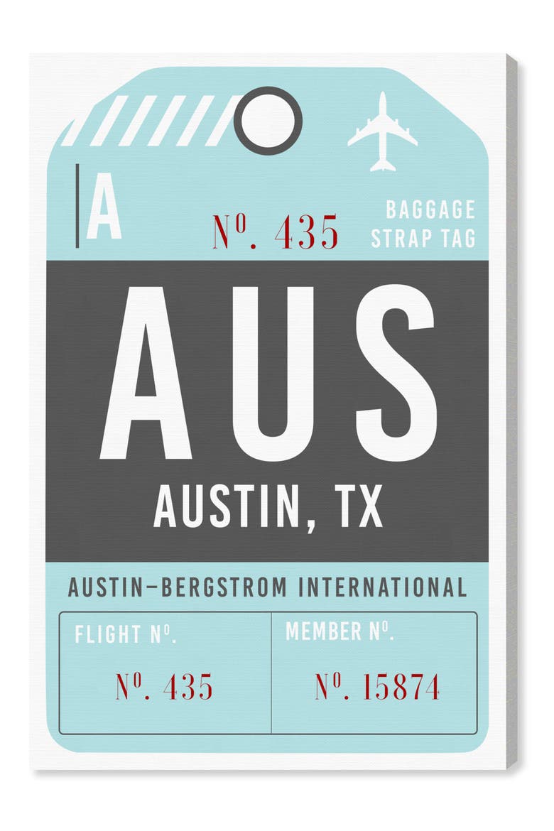 Austin Luggage Tag Wall Art, Main, color, BLUE