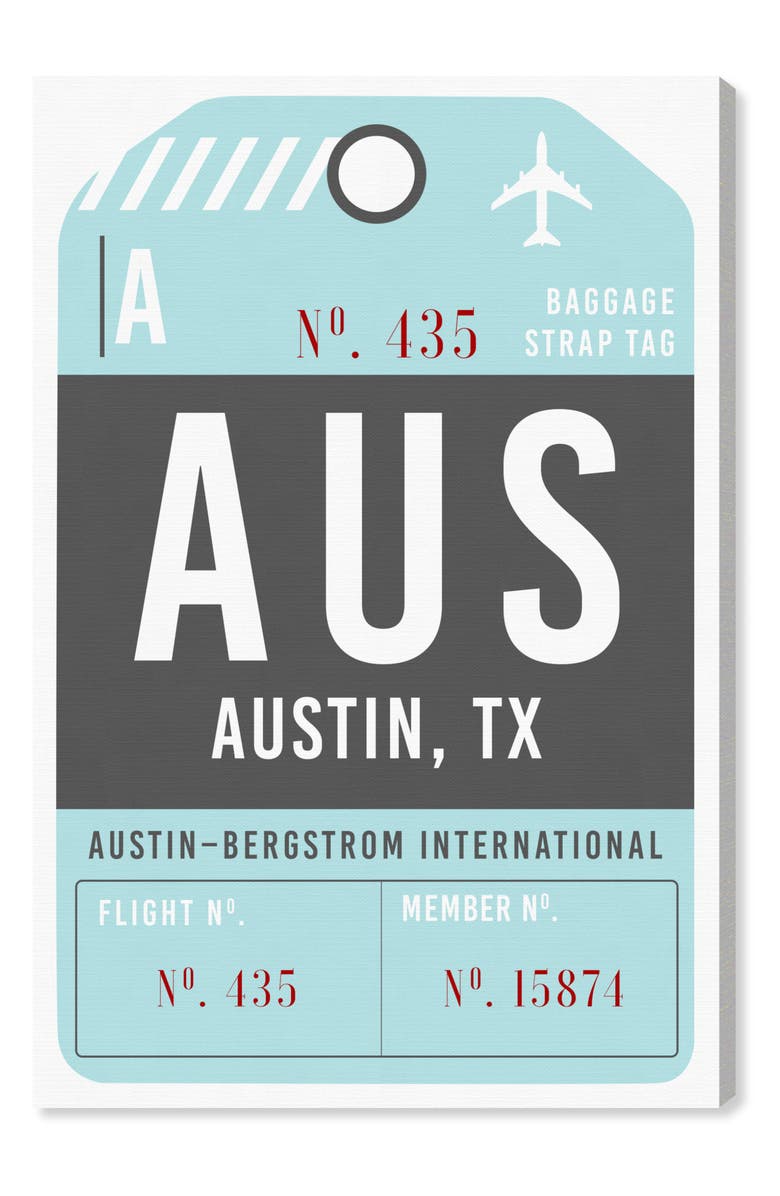 Oliver Gal Austin Luggage Tag Wall Art, Main, color, 