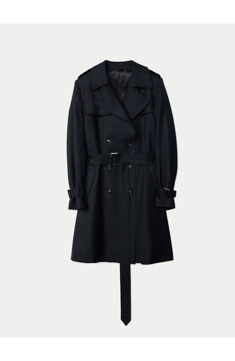 GOBI Mongolian Cashmere Double Breasted Cashmere Trench Coat, Main, color, Black