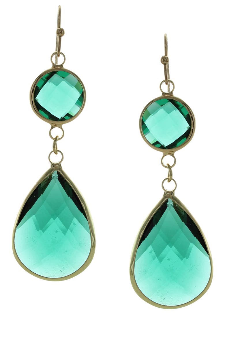 Emmy Dangle Earrings, Main, color, GOLD / GREEN