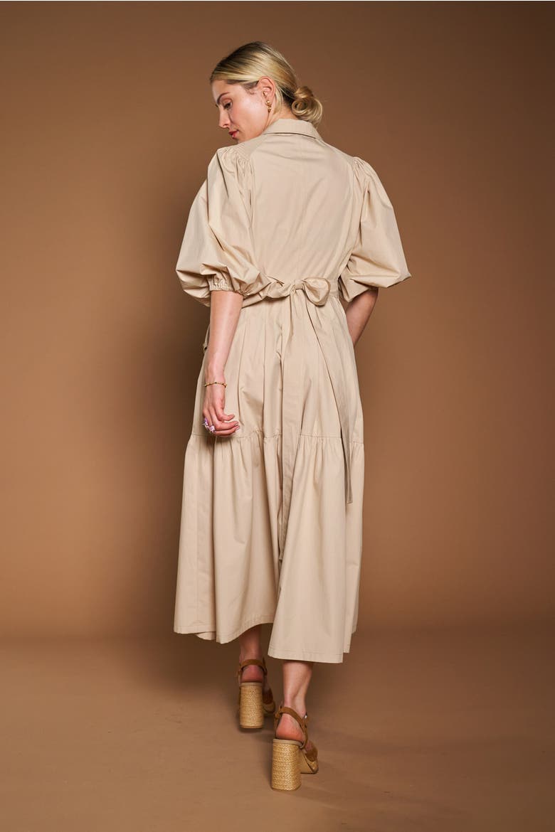 Belted Dress In Safari Style, Alternate, color, Sand