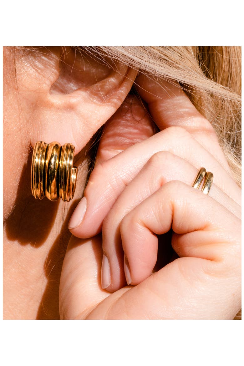 Baby Triple Hoop Earrings, Alternate, color, 14K GOLD