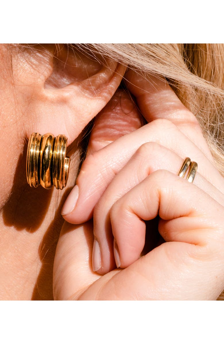 CHRISTINA CARUSO Baby Triple Hoop Earrings, Alternate, color, 14K Gold