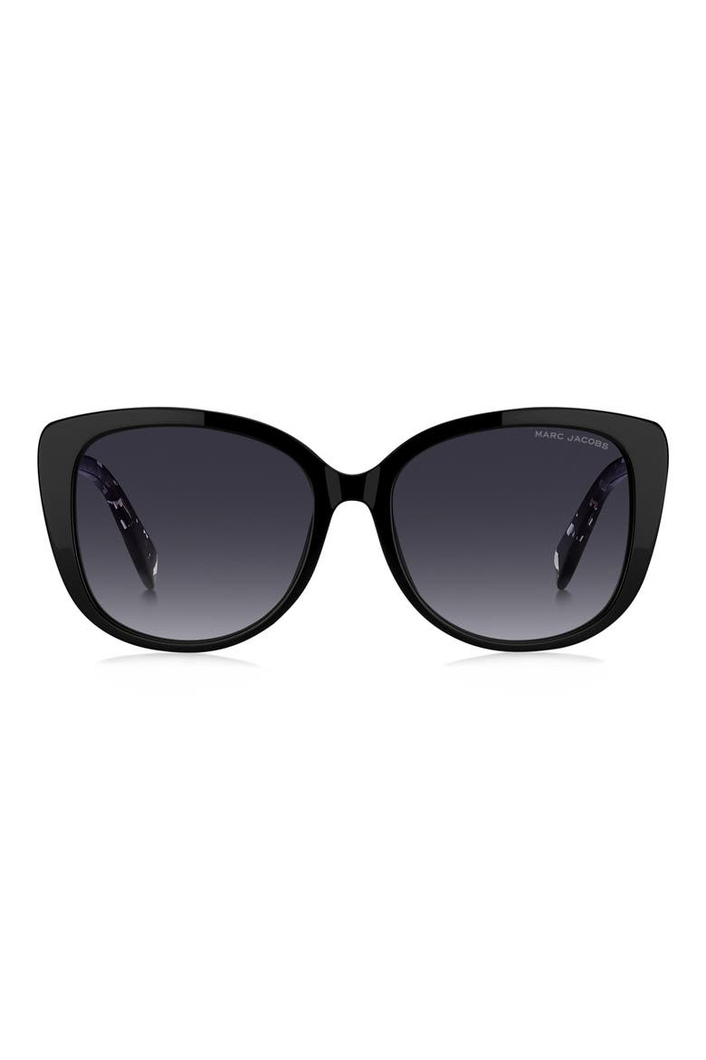 57mm Gradient Cat Eye Sunglasses, Main, color, BLACK/ SILVER