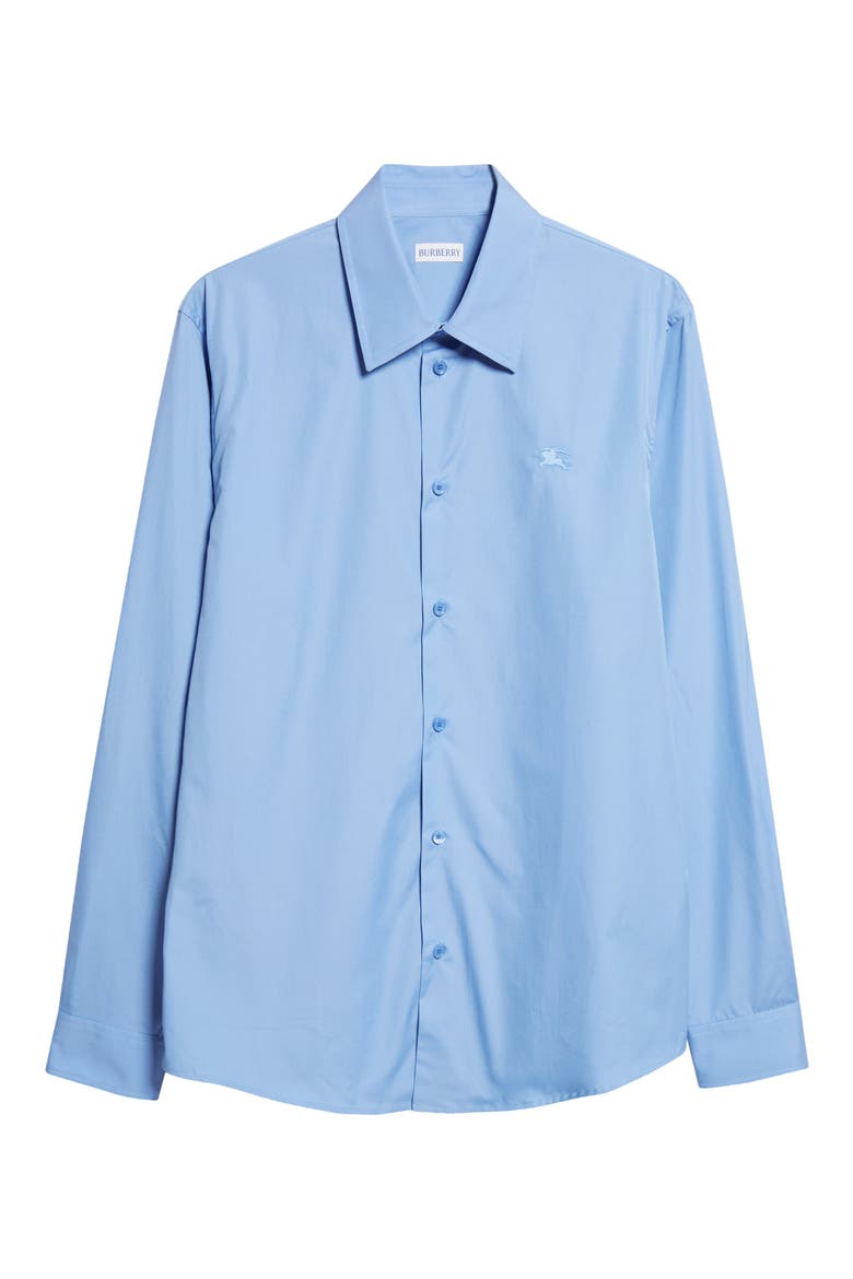 Sam Equestrian Knight Design Cotton Poplin Button-Up Shirt, Alternate, color, CORNFLOWER BLUE