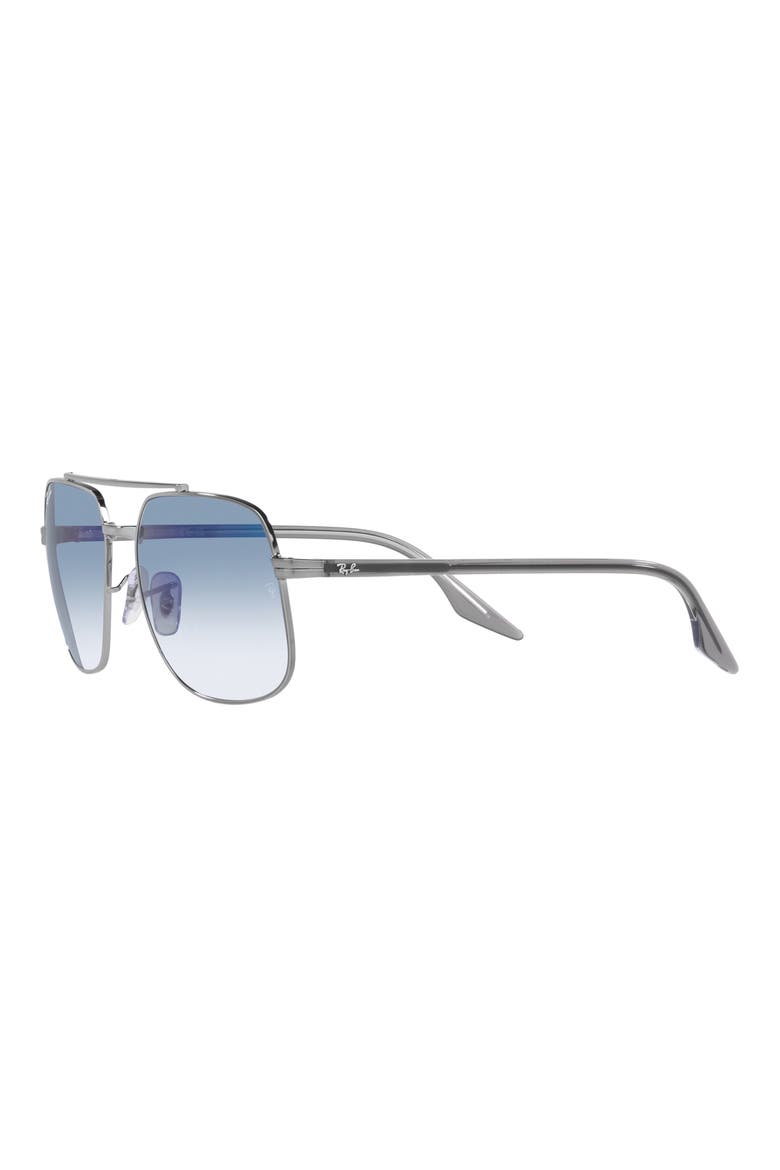 56mm Gradient Square Sunglasses, Alternate, color, GUNMETAL