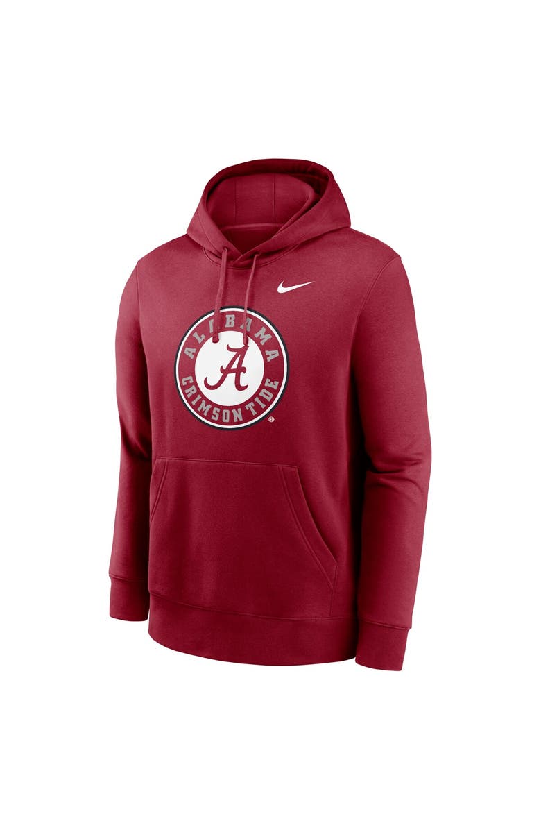 Nike Men's Nike Crimson Alabama Crimson Tide Primetime Alternate Logo Club Fleece Pullover Hoodie, Alternate, color, Crimson