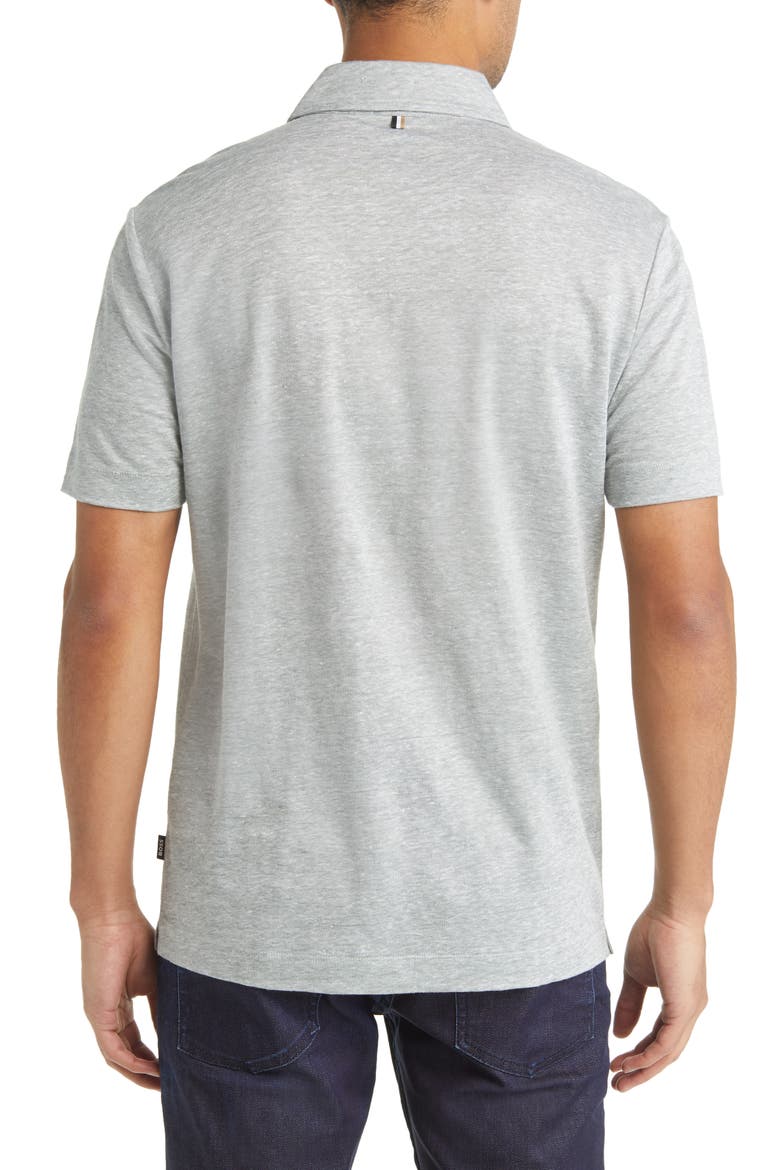 Press Heathered Linen Piqué Polo, Alternate, color, OPEN GREEN