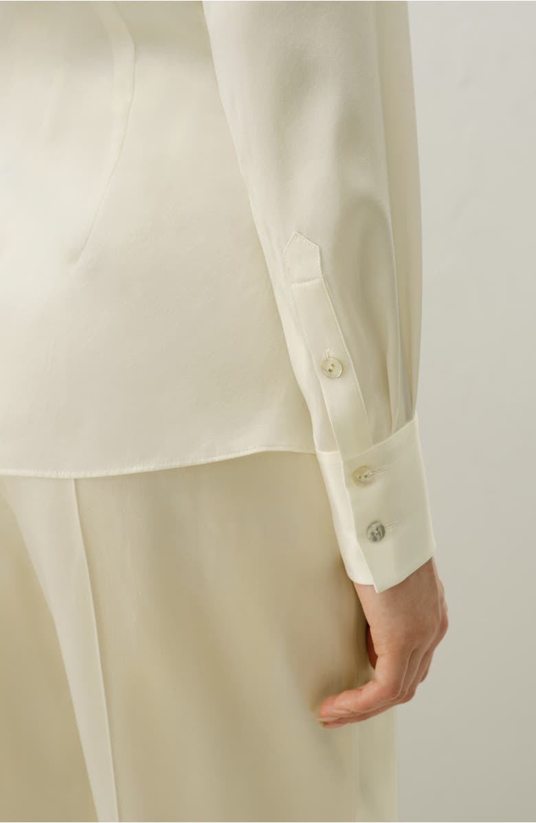 Lilysilk Women's Convertible Silk Charmeuse Shirt, Alternate, color, Lily White