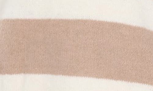 Rain And Rose Stripe Knit Polo Sweater In Brown