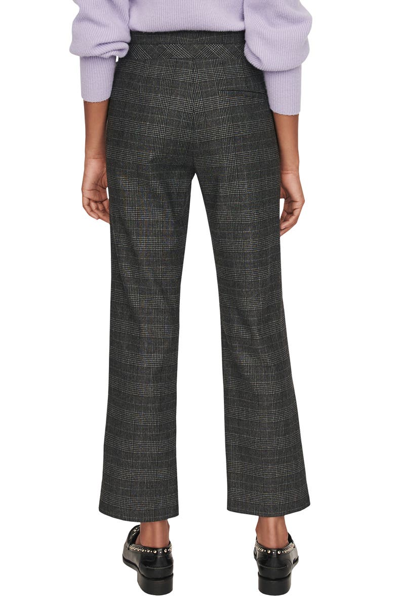 maje Panda Glen Plaid Trousers, Alternate, color, 