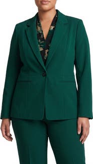 KASPER Notched Lapel Waist Seam Blazer