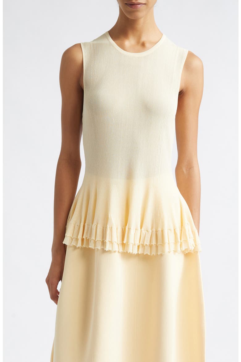 Bennett Ruffle Hem Sleeveless Sweater, Main, color, CREAM