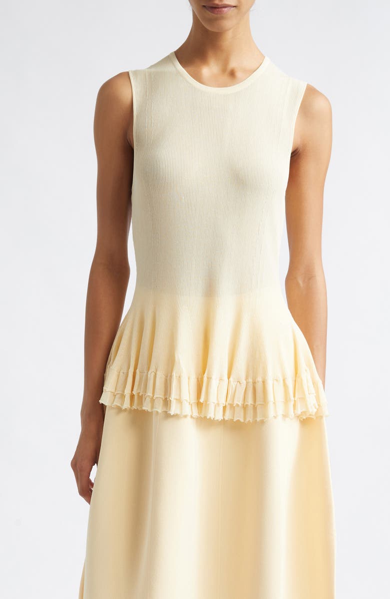 ASHLYN Bennett Ruffle Hem Sleeveless Sweater, Main, color, Cream