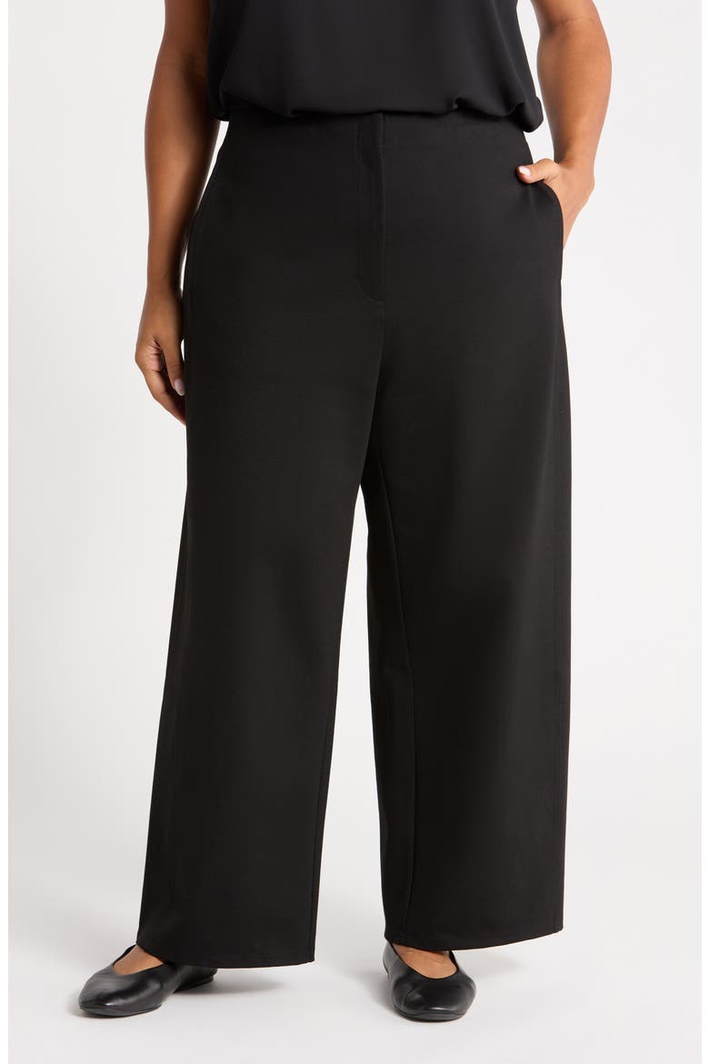Roomy Wide Leg Ankle Pants, Main, color, BLACK