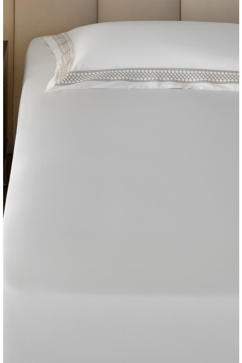 Persephone flat sheet, Alternate, color, White