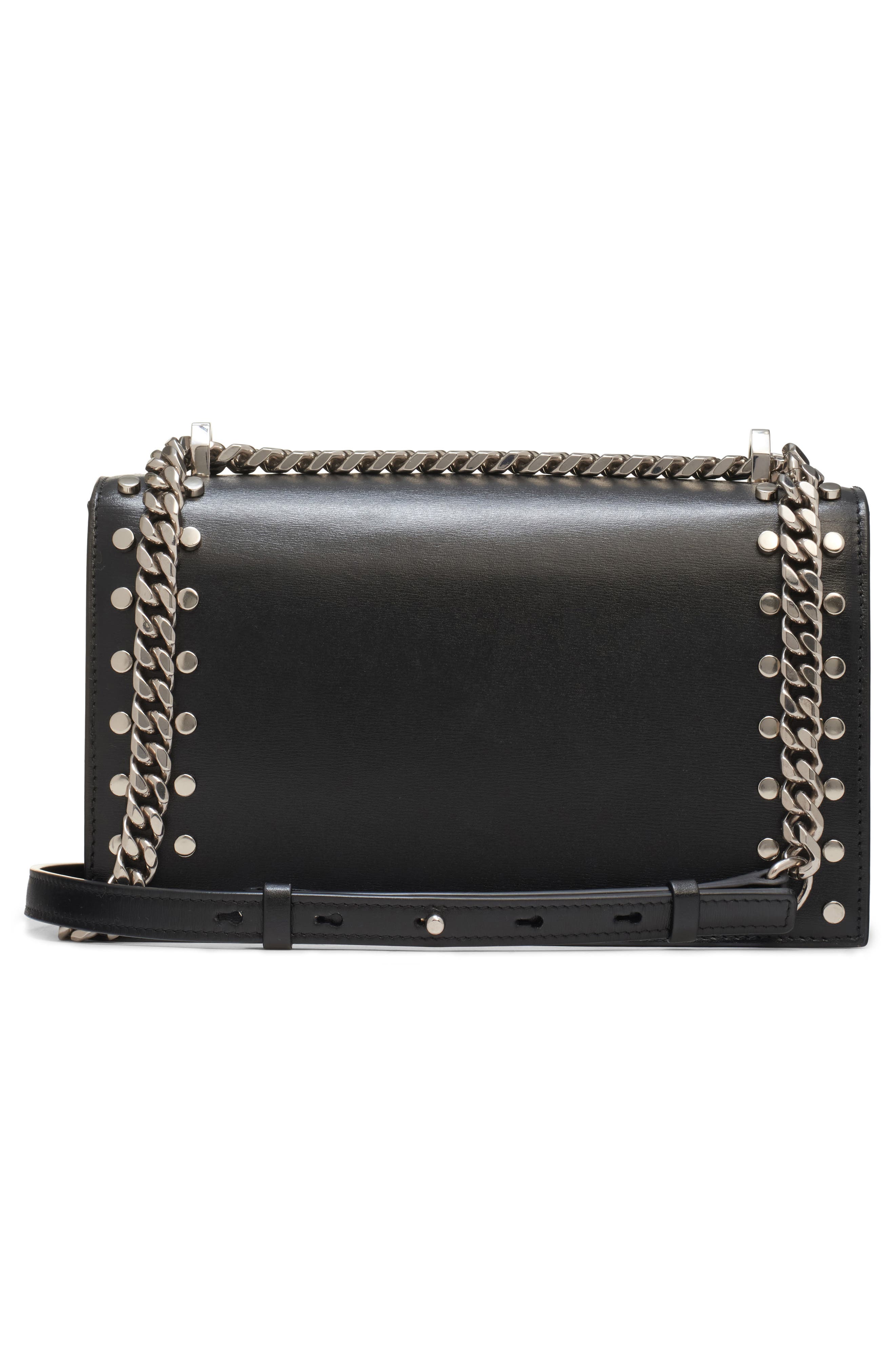 McQueen Stud & Jeweled Crystal Embellished Satchel, Alternate, color, 