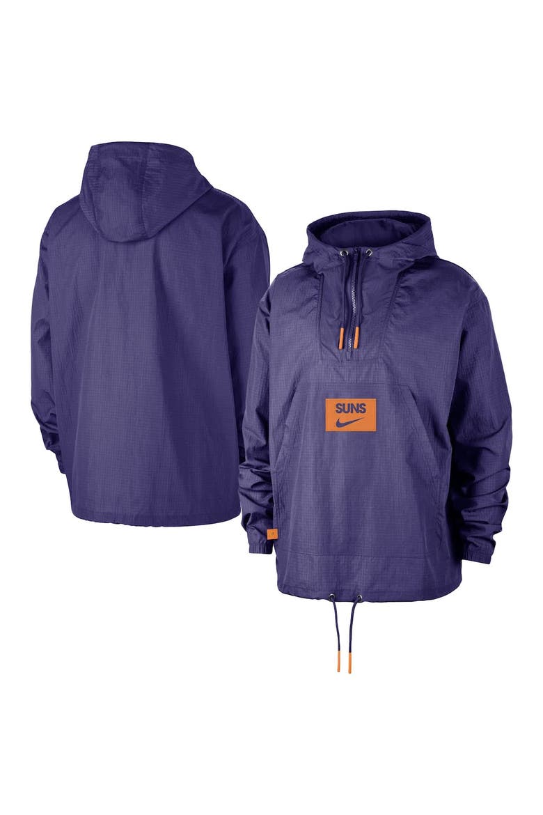 Men's Nike  Purple Phoenix Suns Courtside Premium Club Anorak Quarter-Zip Hoodie Jacket, Main, color, Purple