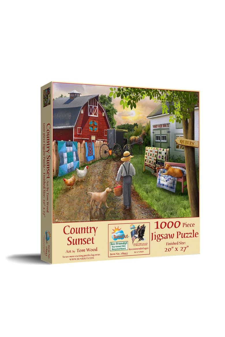 Country Sunset 1000 piece Jigsaw Puzzle for Adults, Main, color, Multicolor