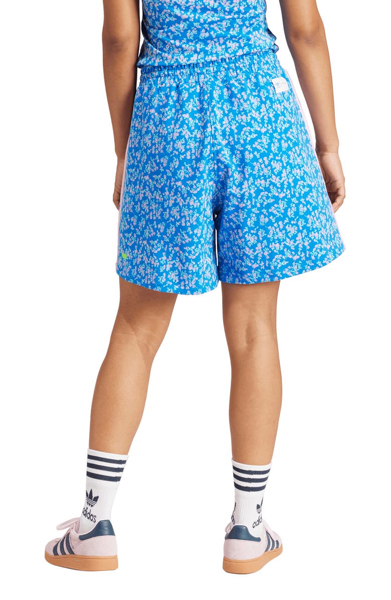 adidas x KSENIASCHNAIDER Floral Print 3-Stripe Lifestyle Shorts, Alternate, color, 