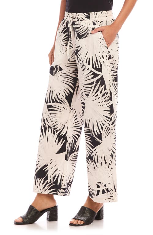 Karen Kane Drawstring Print Cropped Pants In White In White Print