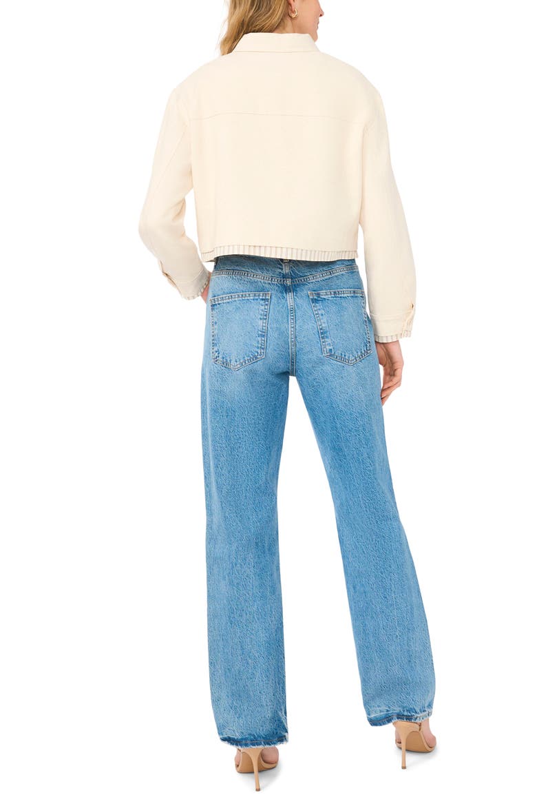 Crop Twill Shirt Jacket, Alternate, color, NATURAL BEIGE
