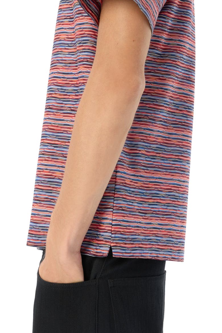 Short Sleeve Polo In Flame Jersey, Alternate, color, Red & Blue