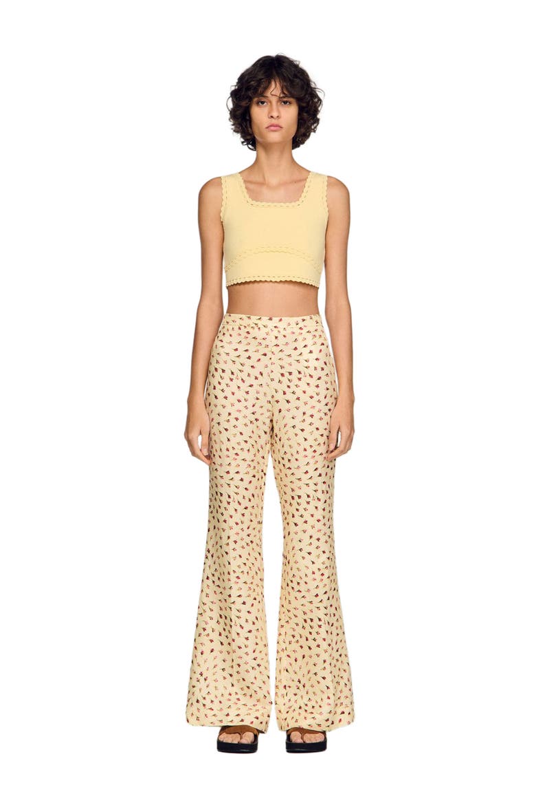 Floral trousers, Alternate, color, Butter / pink