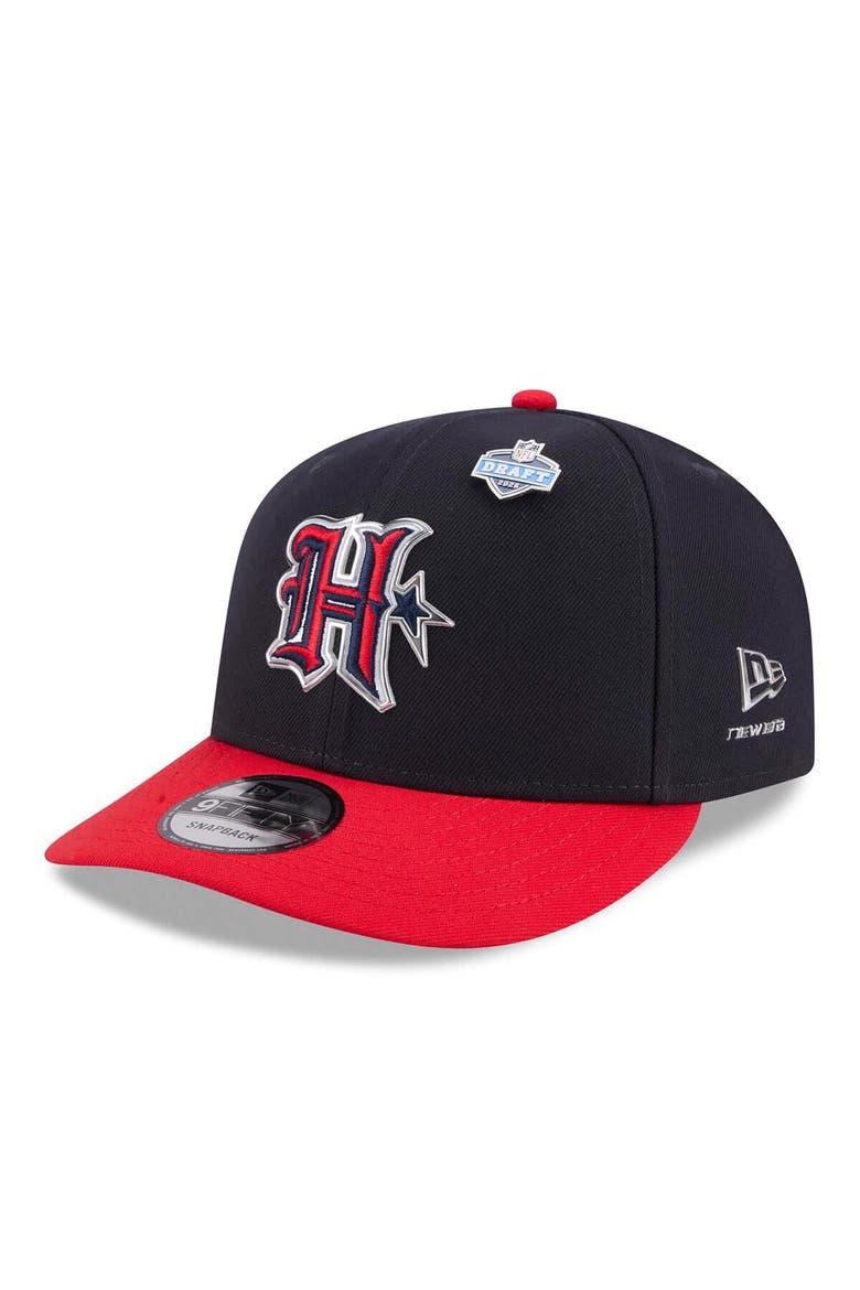 Men's New Era  Navy/Red Houston Texans 2026 NFL Draft On Stage Pre-Curved 9FIFTY Snapback Hat, Main, color, Navy