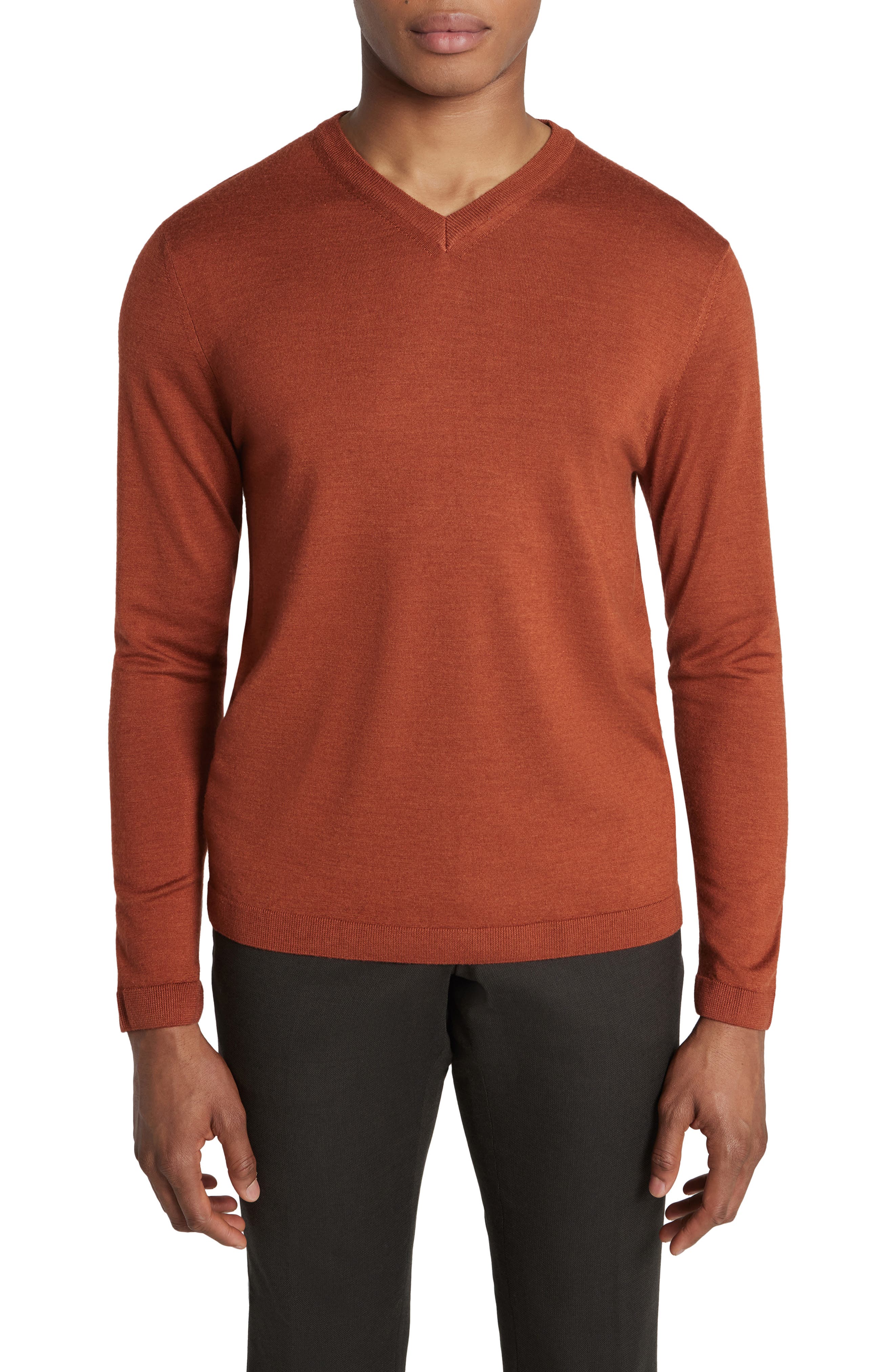 Jack Victor Ramezay Wool Blend V-Neck Sweater