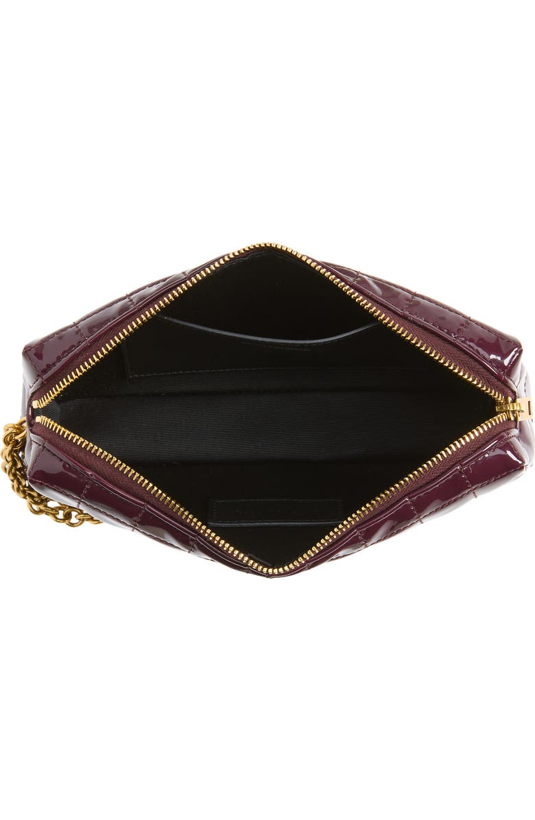Saint Laurent Cassandre Bijou Matelassé Carré Leather Wristlet, Alternate, color, Dark Red Wine