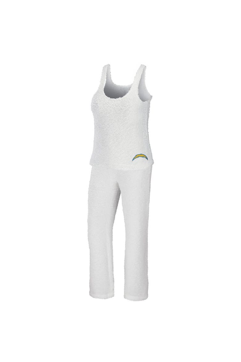 Women's WEAR by Erin Andrews Cream Los Angeles Chargers Cozy Scoop Neck Tank Top & Pants Sleep Set, Main, color, Cream