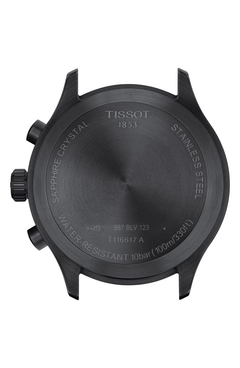 Tissot Chrono XL Chronograph Leather Strap Watch, 45mm, Alternate, color, Black/ Black