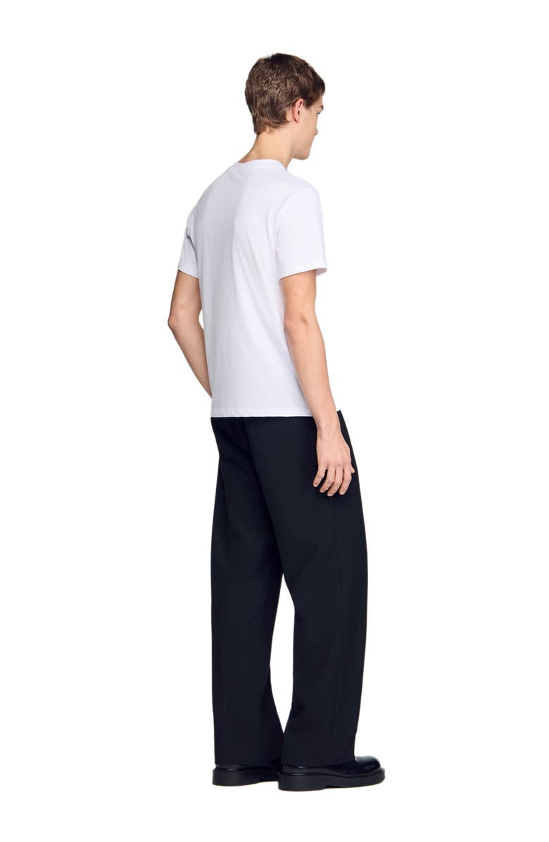 SANDRO T-shirt with double S patch, Alternate, color, White