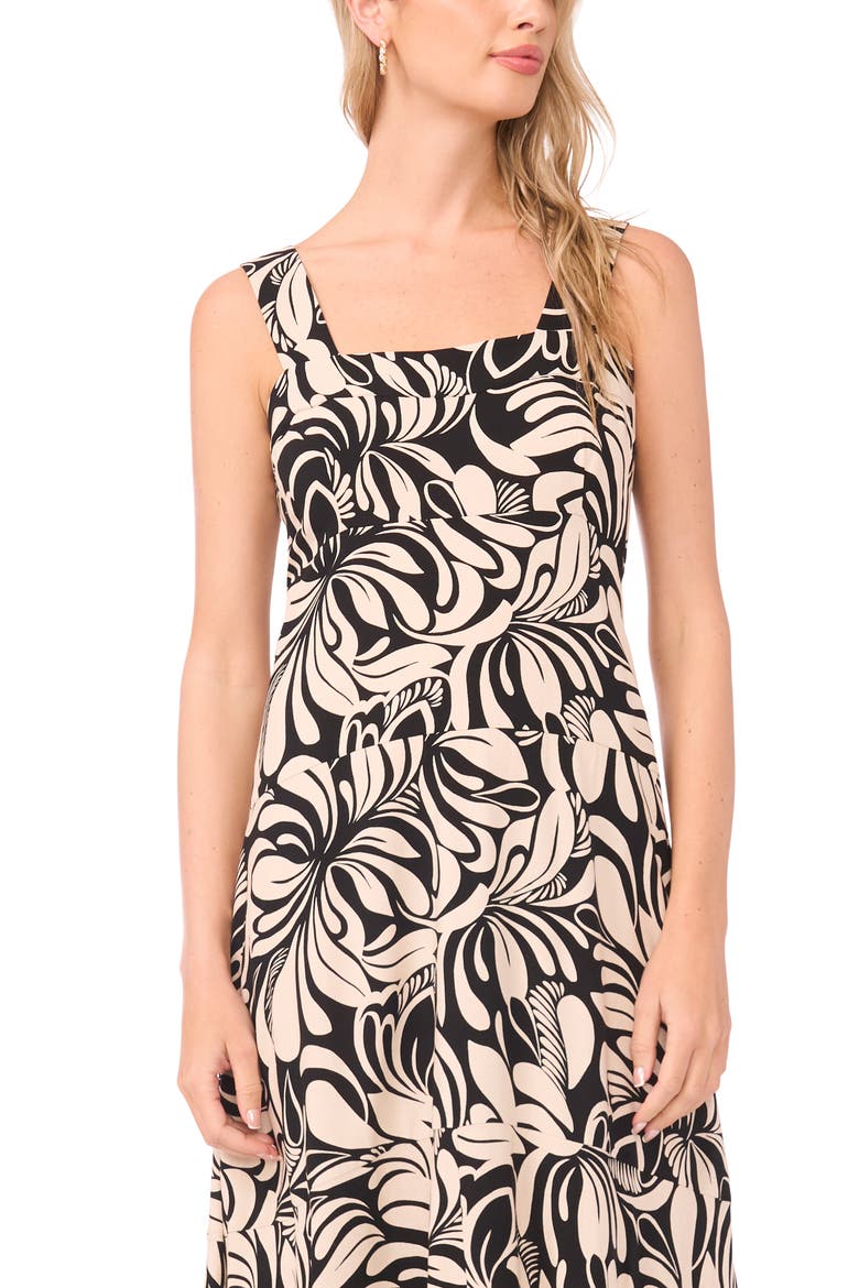 Print Sleeveless Maxi Dress, Alternate, color, RICH BLACK MULTI