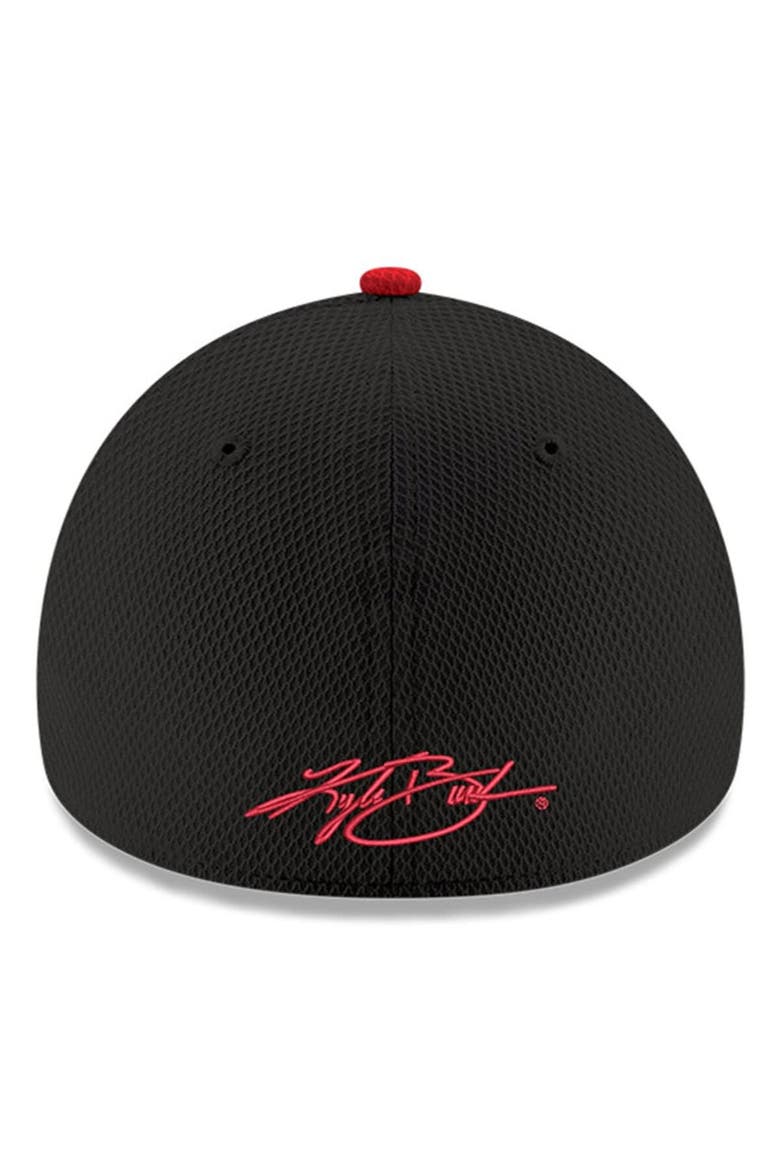 Men's New Era Black Kyle Busch 39THIRTY Panel Flex Fit Hat, Alternate, color, Black