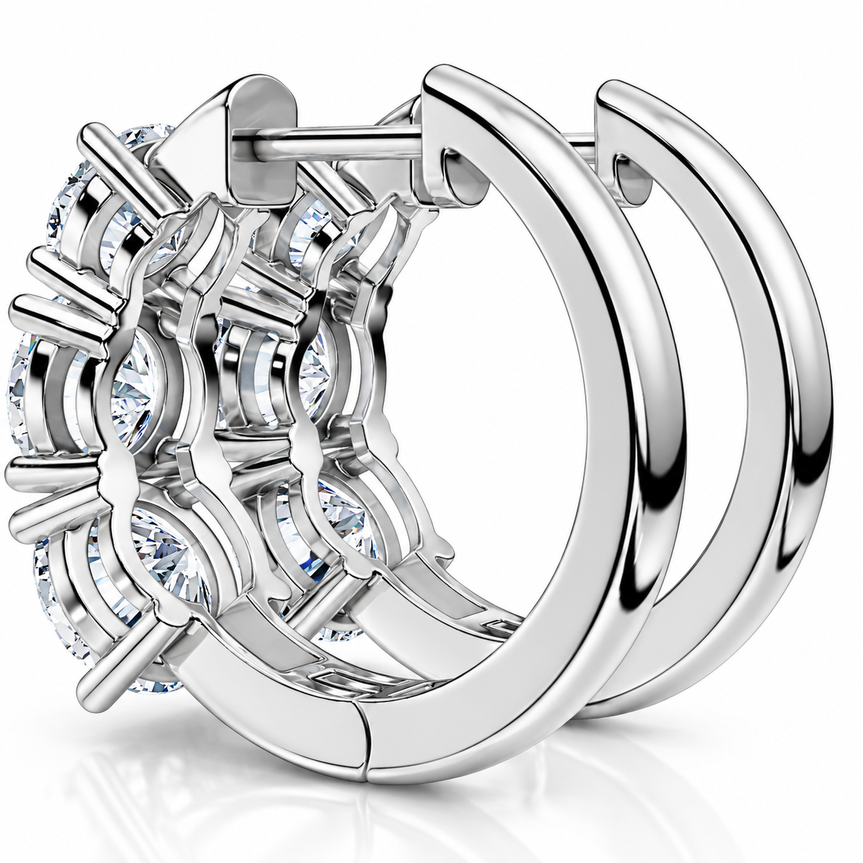 Bliss Diamond 4.20ct Diamond Hoops 14k Gold Lab Grown 3/4
