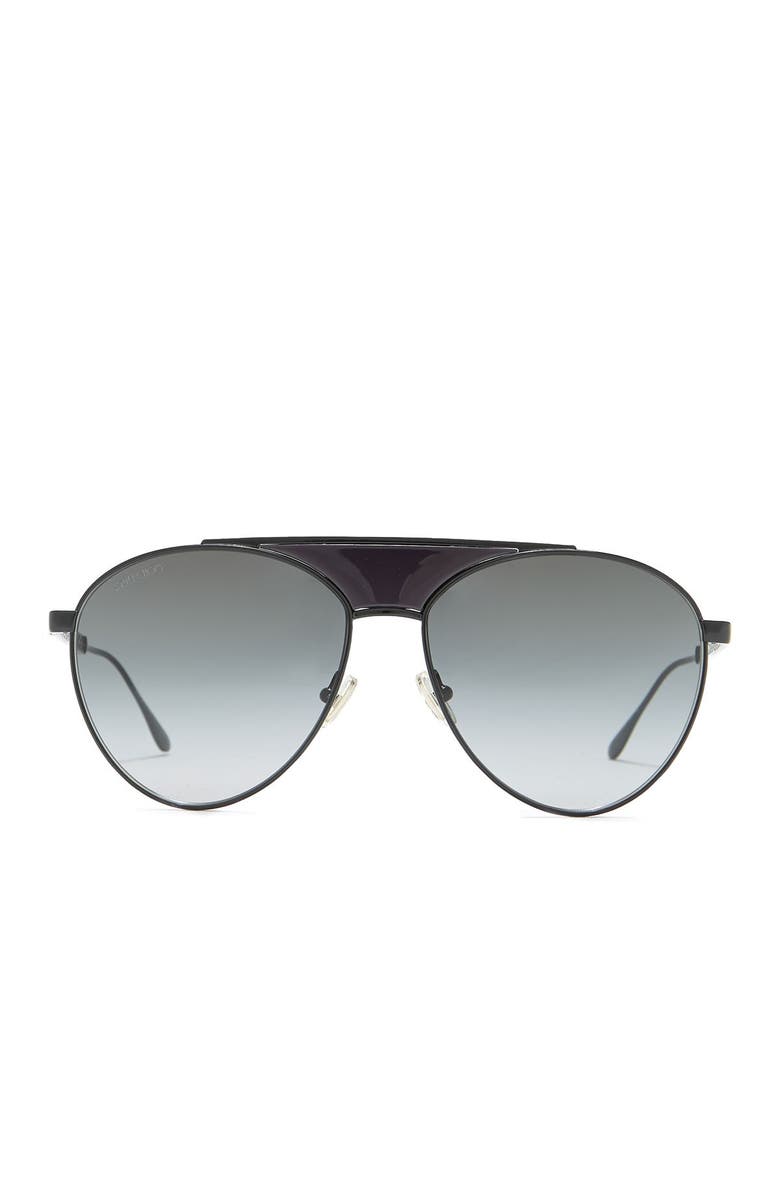 Jimmy Choo Ave 58mm Aviator Brow Bar Sunglasses, Alternate, color, 